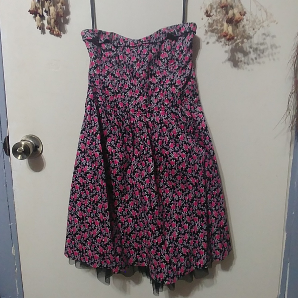 Strapless floral dress